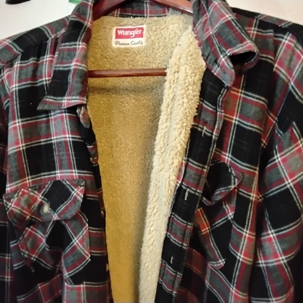Wrangler Red and Black Plaid Sherpa Jacket 3XT